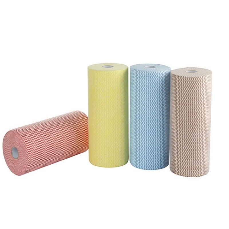 Bambusfiber/viskose polyester oliebestandig ikke-vævet rengøringsrulle